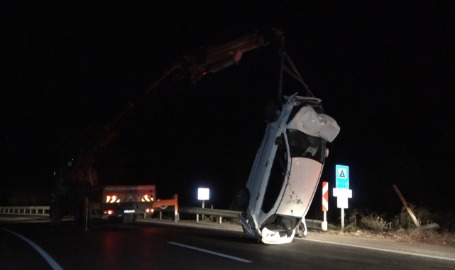 Bursa'da otomobil şarampole uçtu!