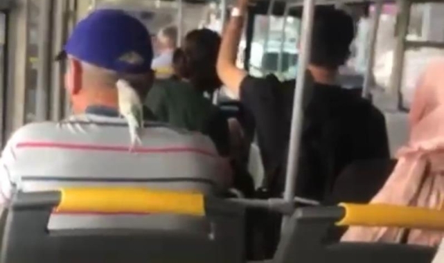 Bursa'da otobüste ilgi çekici görüntüler!