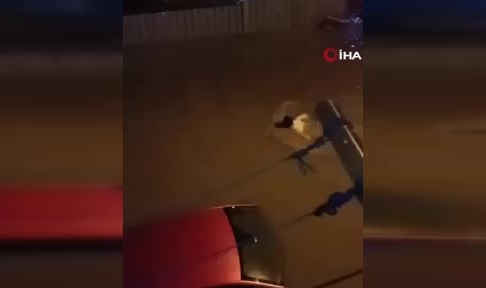 Evini su basan vatandaş yüzerek kurtuldu