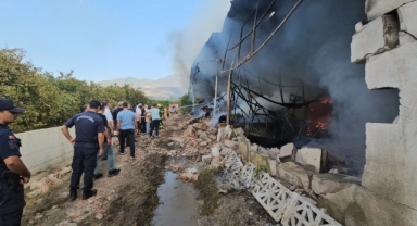 İncir işleme tesisi alevlere teslim oldu