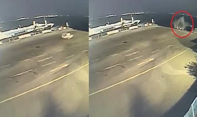 Hafif ticari araç iskeleden denize uçtu
