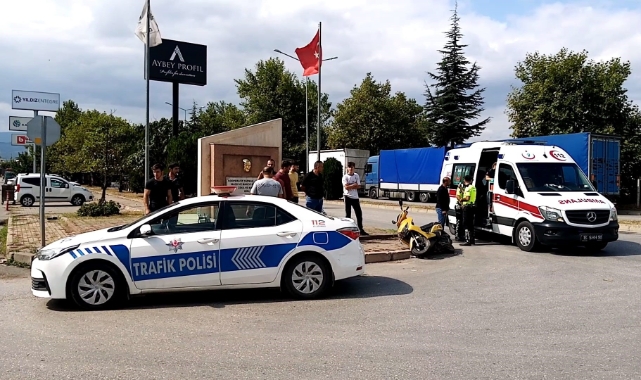 İnegöl'de otomobil ile motosiklet çarpıştı