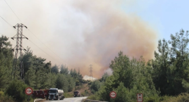İzmir'de alevlere müdahale sürüyor