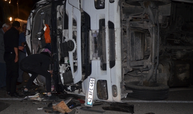 Konya’da iki TIR çarpıştı: 1 ölü, 1 yaralı
