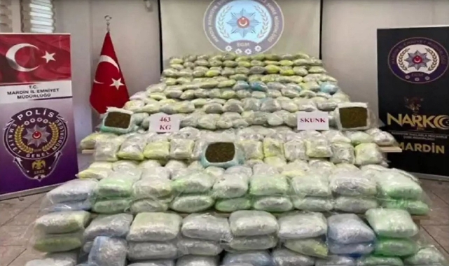 Mardin'de 463 kilogram uyuşturucu ele geçirildi