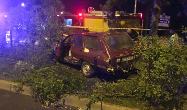 Otomobil refüje çıktı: 1 ölü 2 yaralı