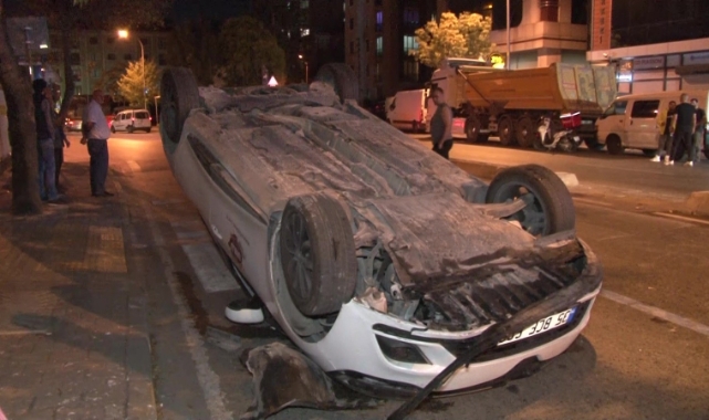 Otomobil takla attı, sürücü olay yerinden kaçtı