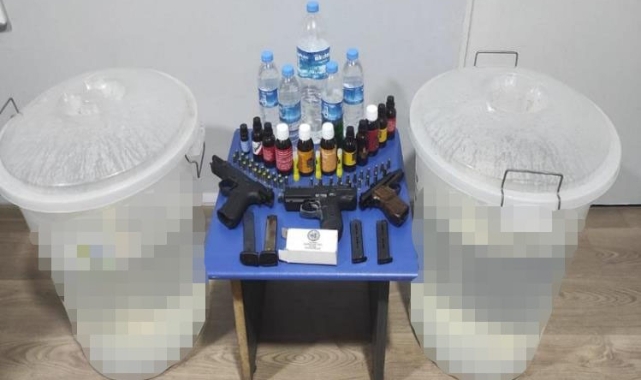 Samsun'da 93 litre sahte içki ele geçirildi