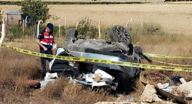 Takla atan otomobilde can verdi!
