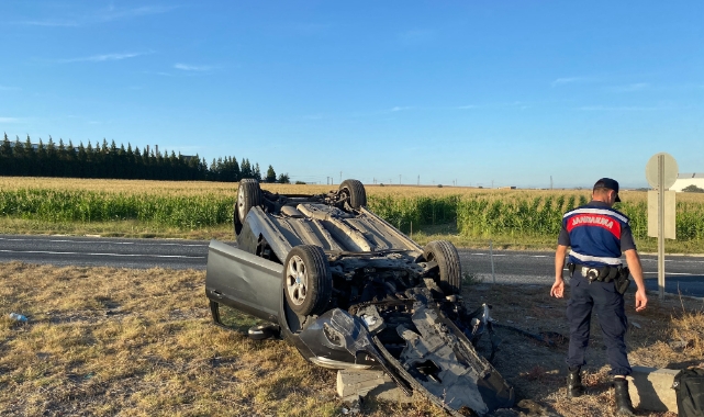 Takla atan otomobilden mucize kurtuluş