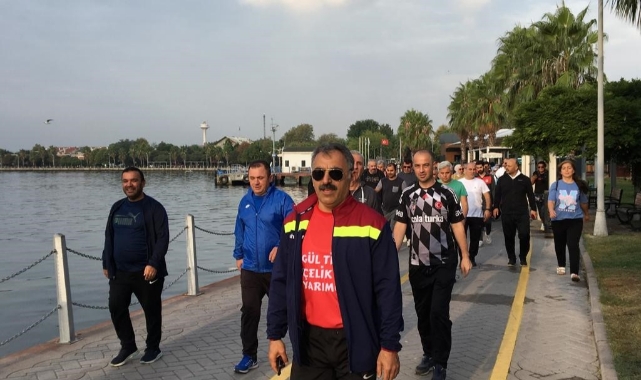 Temiz hava eşliğinde spor yaptılar