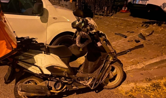 Ters yönden ilerleyen hafif ticari araç motosikletle çarpıştı: 1 yaralı