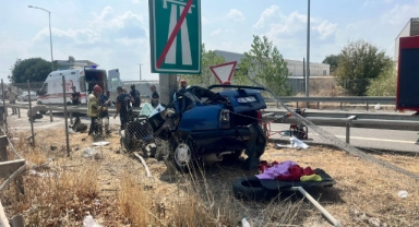 Yoldan çıkan araç kaza yaptı!