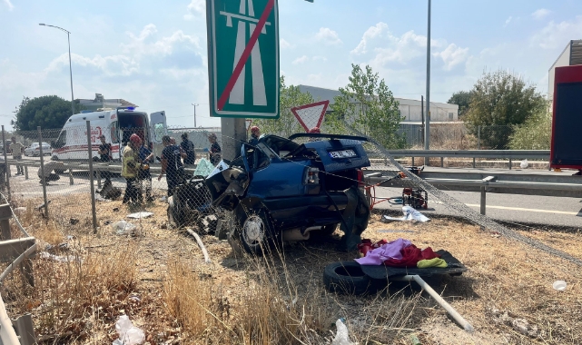 Yoldan çıkan araç kaza yaptı!