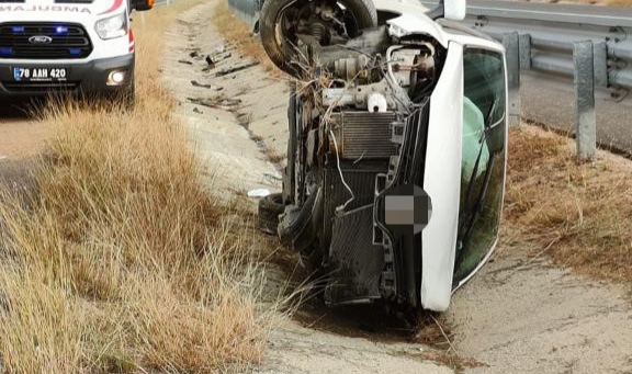 Yoldan çıkan otomobil yan yattı: 3’ü çocuk 6 kişi yaralandı