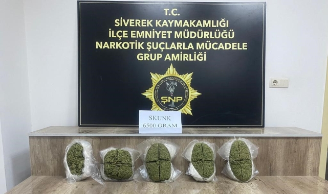 6 buçuk kilo uyuşturucu ele geçirildi
