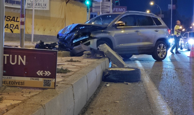 Batman’da kontrolden çıkan araç takla attı!