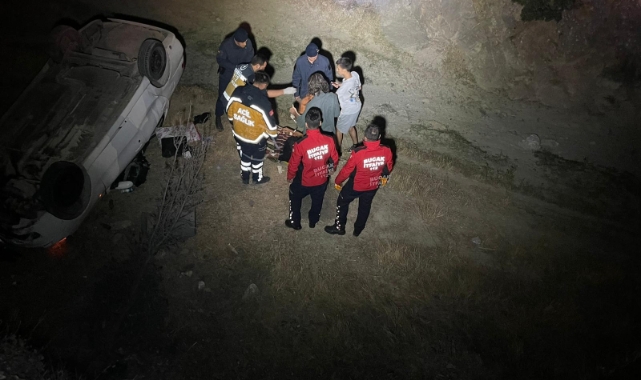 Burdur’da otomobil dereye uçtu!