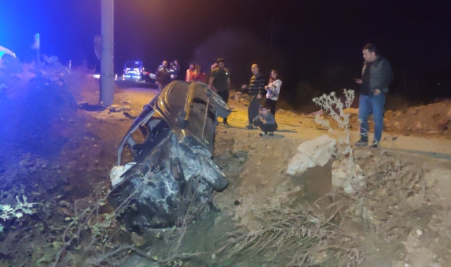 Bursa'da otomobil şarampole uçarak takla attı!