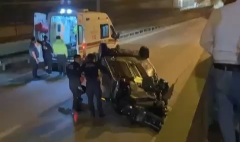 Bursa'da polis memuru otomobili ile takla attı!