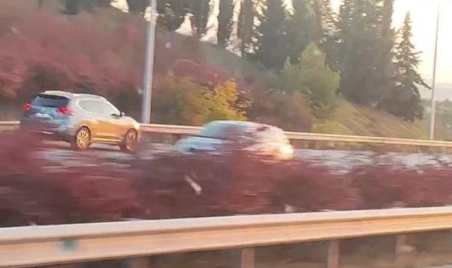 Bursa-İstanbul karayolunda tehlikeli anlar!
