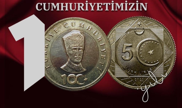 Cumhuriyet'in 100. yılına özel hatıra parası basıldı