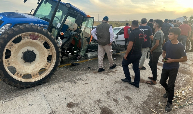 Diyarbakır’da traktör ile otomobil çarpıştı!