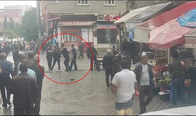 İki grup arasındaki kavga kamerada