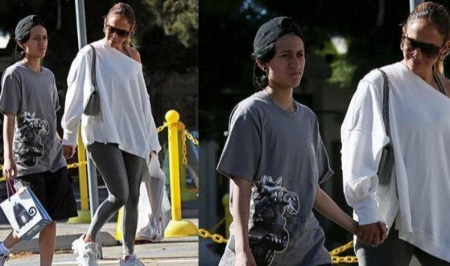 Jennifer Lopez ve kızı Emme bit pazarında görüntülendi!