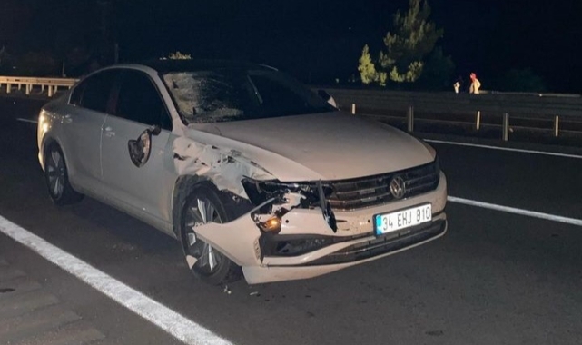 Karşıdan karşıya geçerken otomobil çarptı!