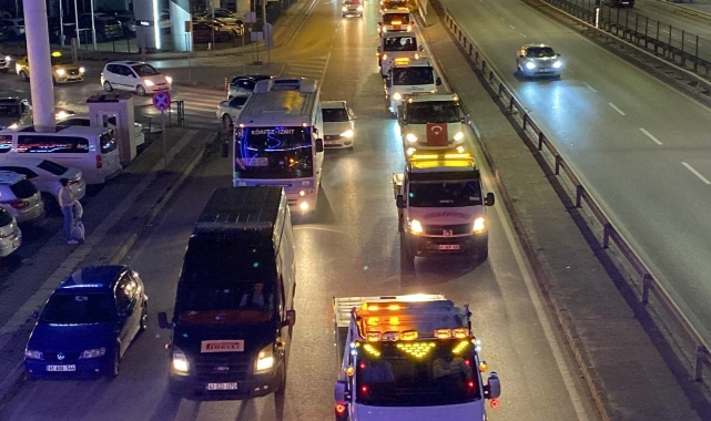 Kocaeli'de, sürücüler İsrail'e karşı protesto eylemi düzenledi
