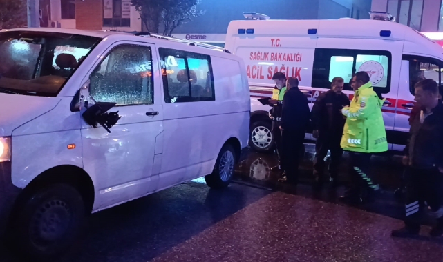 Minibüsle motosiklet çarpıştı: 1 yaralı