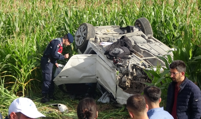 Otomobil tarlaya uçtu! genç itfaiye eri hayatını kaybetti