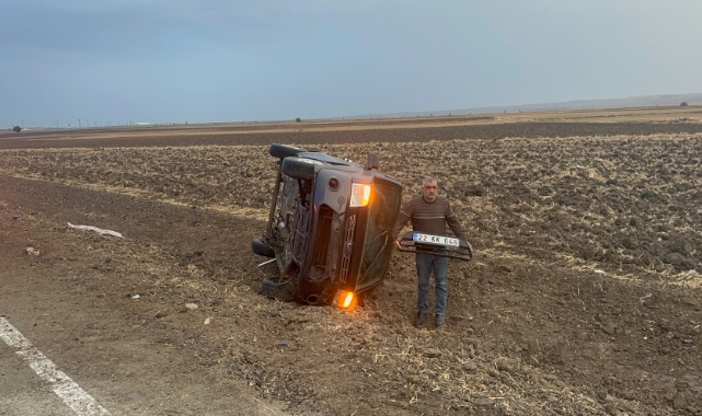 Tekirdağ'da hafif ticari araç takla attı!