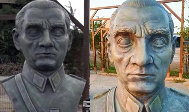 Tepki çeken Atatürk büstü kaldırıldı