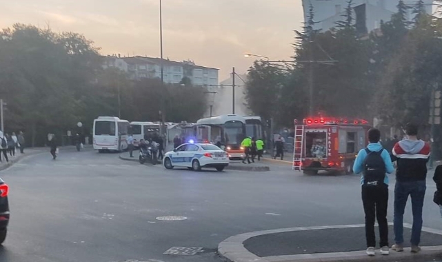 Tramvayda çıkan yangın paniğe neden oldu