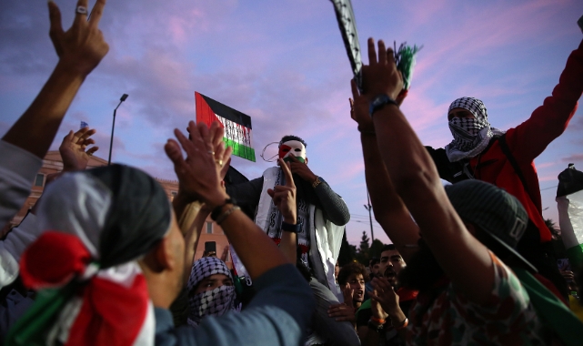 Yunanistan’da Filistin’e destek protestosu