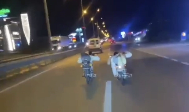 Bursa'da motosiklet üzerinde ölümüne yarış!