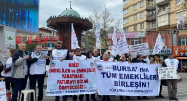 Bursa'da 2021 Tüm Emekliler Sendikası meydanlara indi