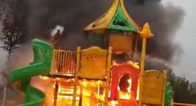 Çocuk parkının yakılmasında 9 PKK şüphelisine gözaltı