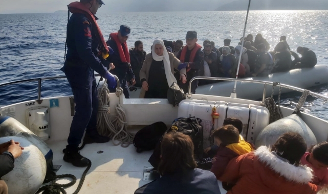 Datça’da 93 düzensiz göçmen kurtarıldı