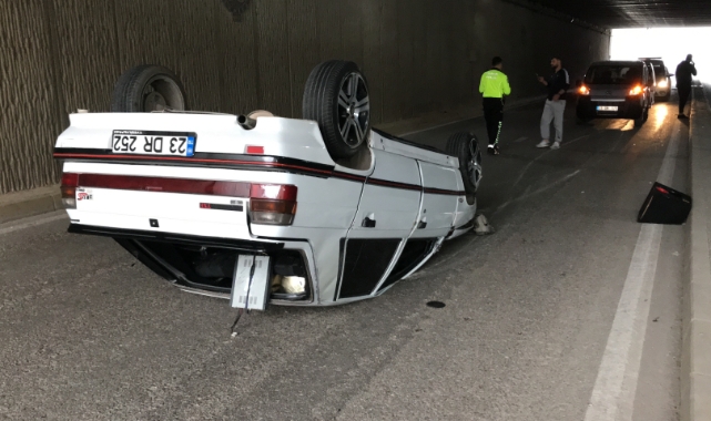 Direksiyon hakimiyetini kaybetti, takla attı