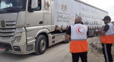 Filistin Kızılayı, 155 yardım kamyonu teslim aldı