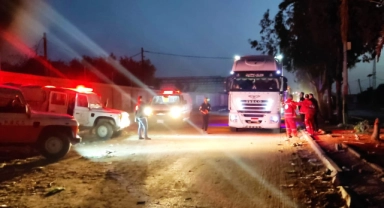 Filistin Kızılayı, insani yardımları teslim aldı