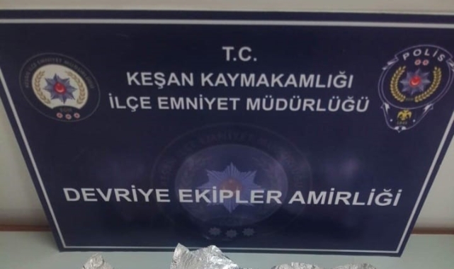 Keşan’da uyuşturucu ve ruhsatsız tabanca ele geçirildi