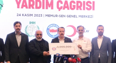 Memur-Sen'den Filistinli mağdurlar için bağış