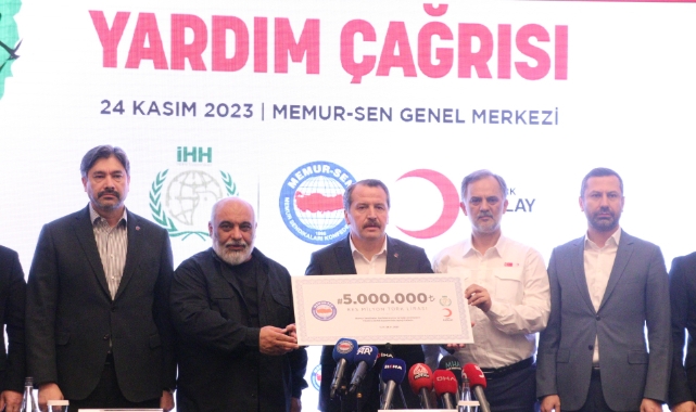 Memur-Sen'den Filistinli mağdurlar için bağış