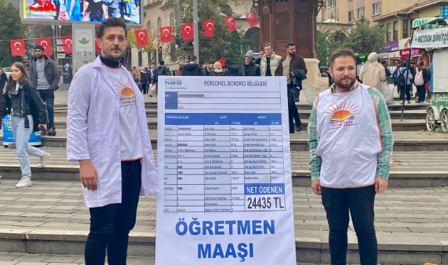 TÖB-SEN Bursa Şubesi'nden 'maaş bordrolu' eylem!