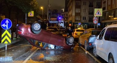 Uyarılara aldırış etmedi, takla attı!
