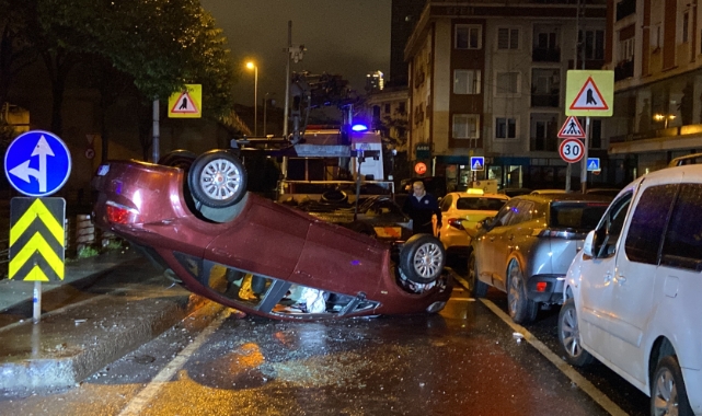 Uyarılara aldırış etmedi, takla attı!